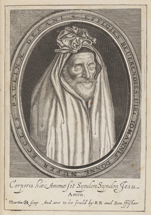 Depiction of John Donne in his shroud.