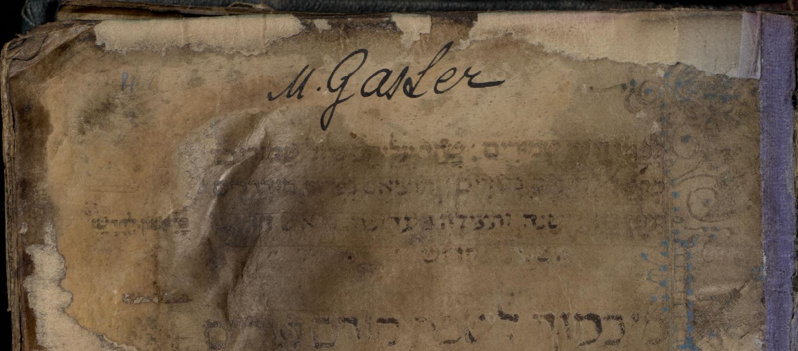 Crop from Gaster Hebrew MS 1434 showing Gaster's signature