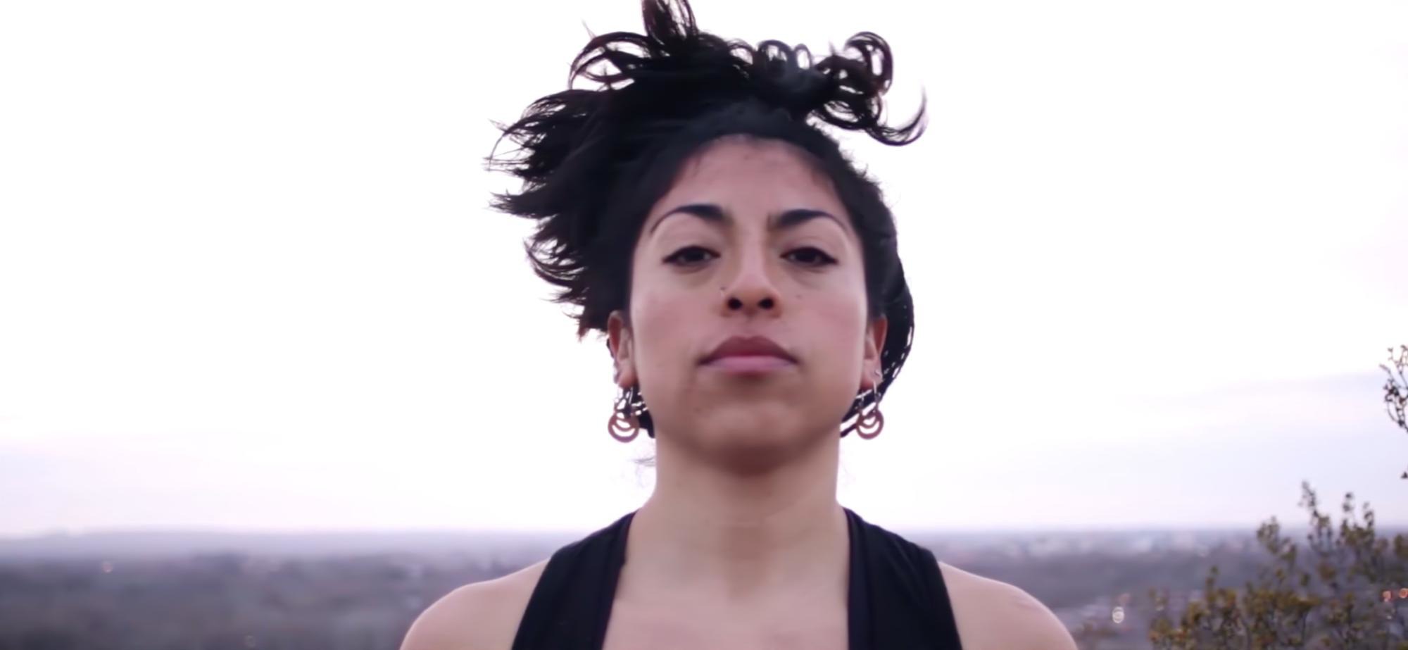 Portrait view of Ayliñ Wagvlen as she looks directly at the camera.