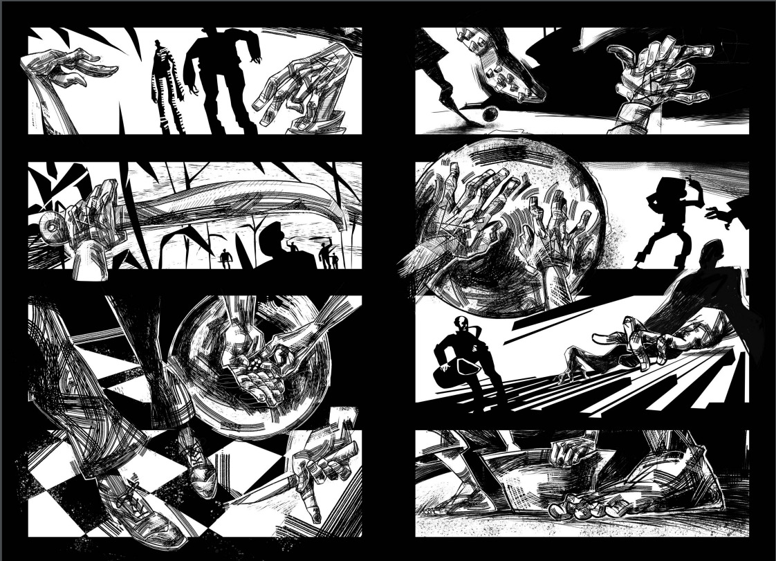 The zine has seven panels, and engages the flows and sequences of Black life, transcending the limits of the page and flowing towards a threshold: the potency of what-is-to-become.