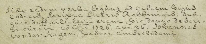 Crop from folio 445b, showing a Latin note.