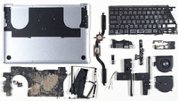 Component parts from Edward Snowden's smashed laptop.